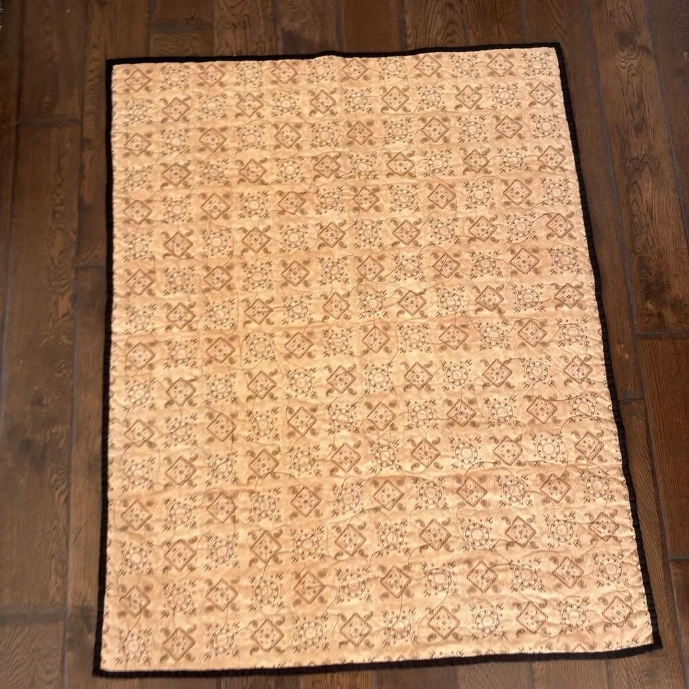 Handmade Floral Patchwork Baby Quilt 44x36 Cottagecore Lap Throw Reversible